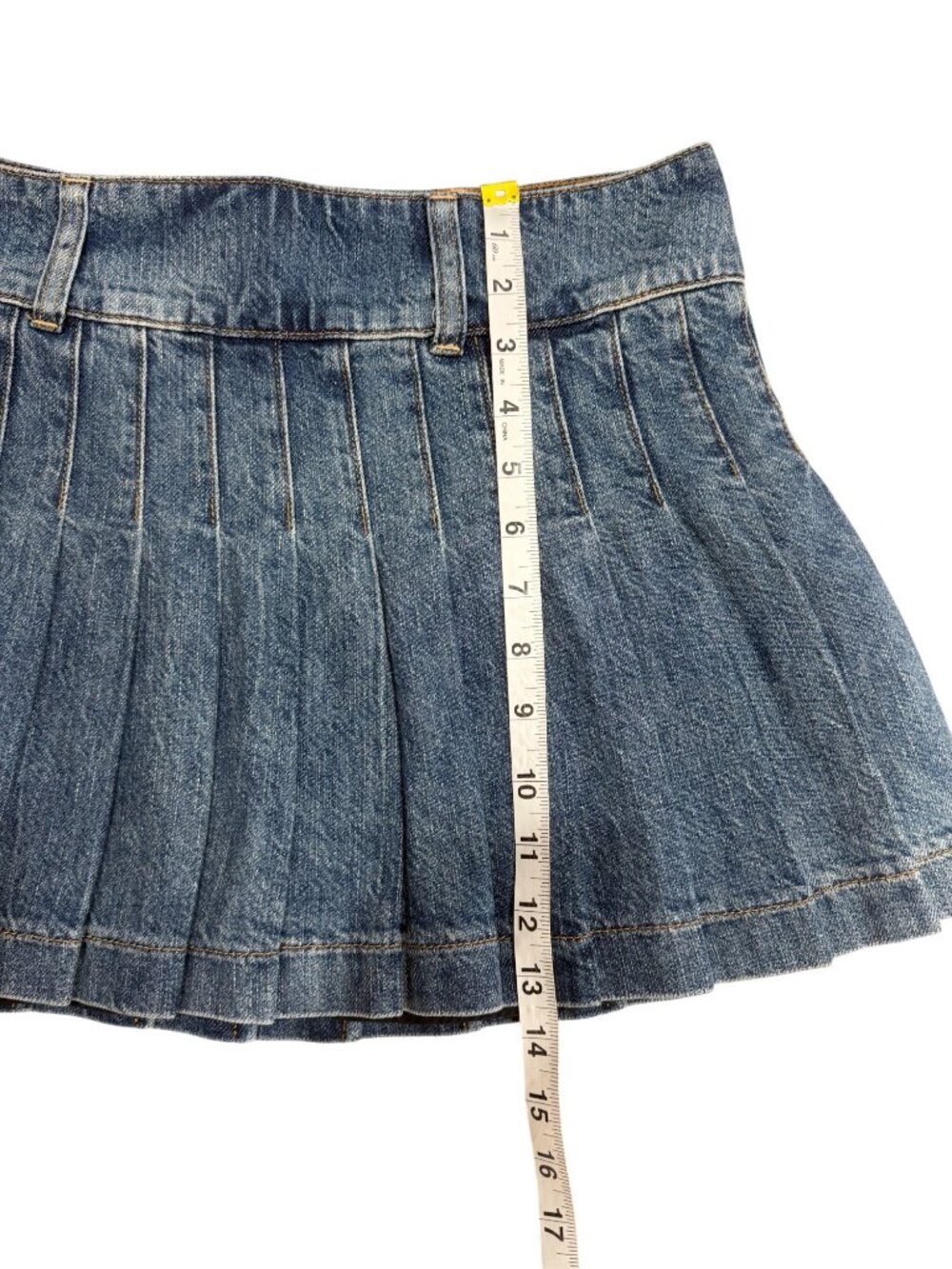 Alice + Olivia Jeans Womens Size 27 Pleated Denim Mini Skirt Blue Denim - Picture 6 of 7